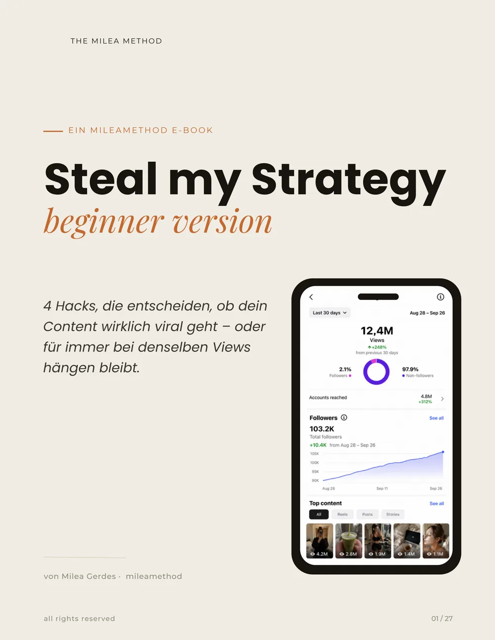 Cover des E-Books „Steal my Strategy“ von Milea Gerdes